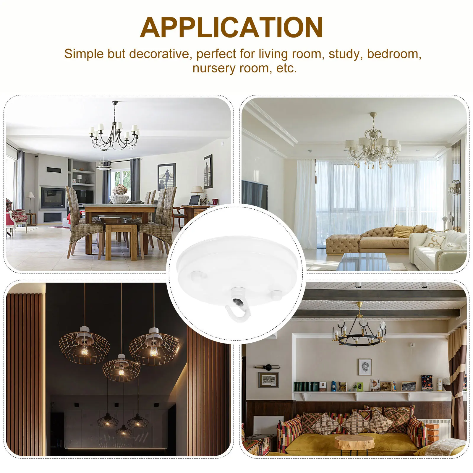

2Pcs Chandelier Mounting Plate Base Beautiful Design Wide Application Living Room Bedroom Ceiling Cover Plate Chandelier Canopy