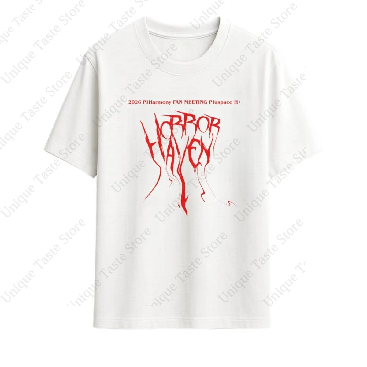 ‌P1Harmony Fan Meeting T Shirt P1uspace H : Horror Haven T-shirt Wmen Men High Quality Pure Cotton Summer Short Sleeve Tee Tops