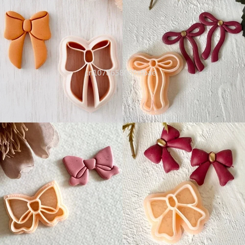 Valentine's Day Romantic Bows Pottery Clay Cutters Bowknot Polymer Clay Earring Moulds Dangle Pendant Jewelry Cutting Die Molds