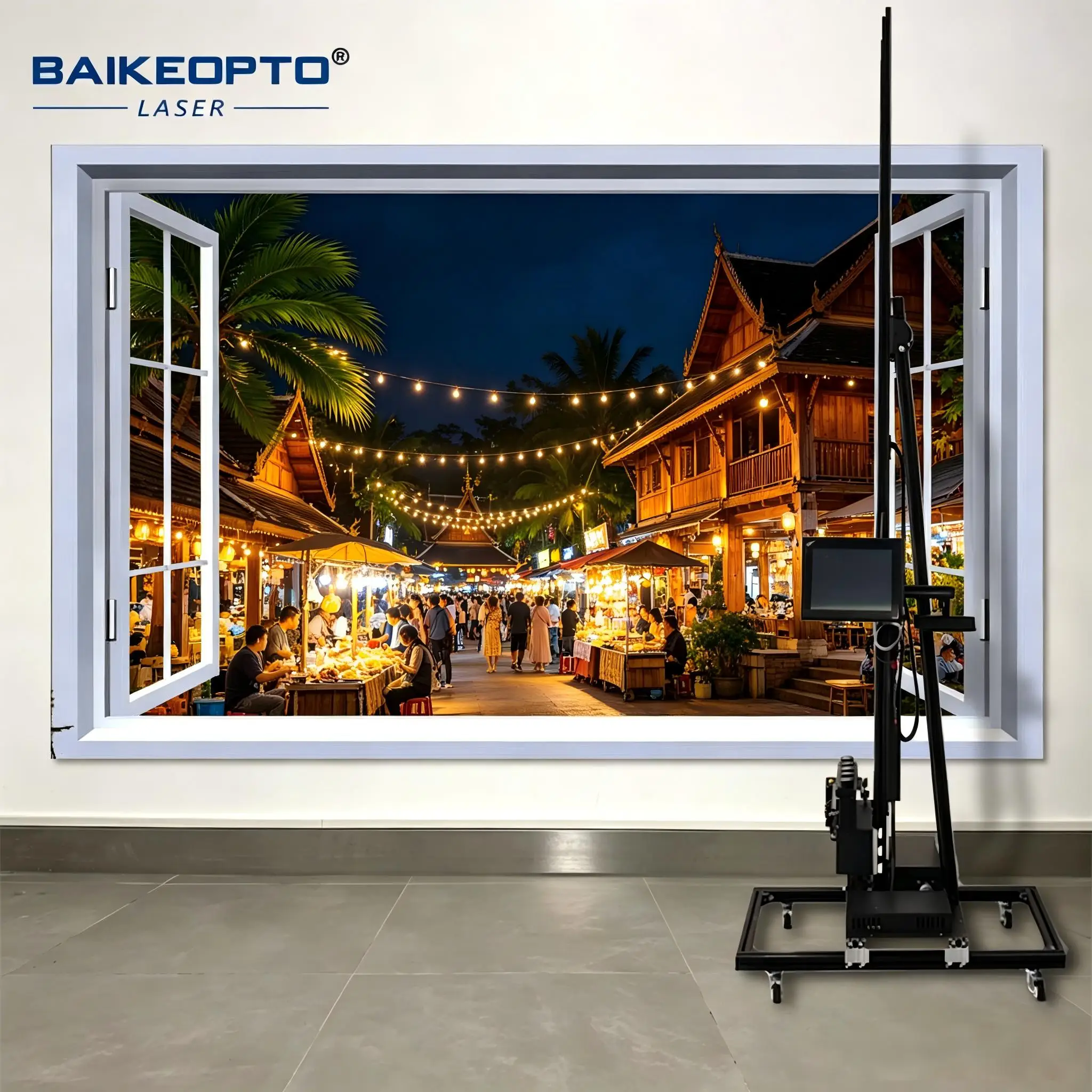 Vertical Wall Decals Painting Machine Two Heads DX7 HD Precision 3D TV Background Wall Mural Printer