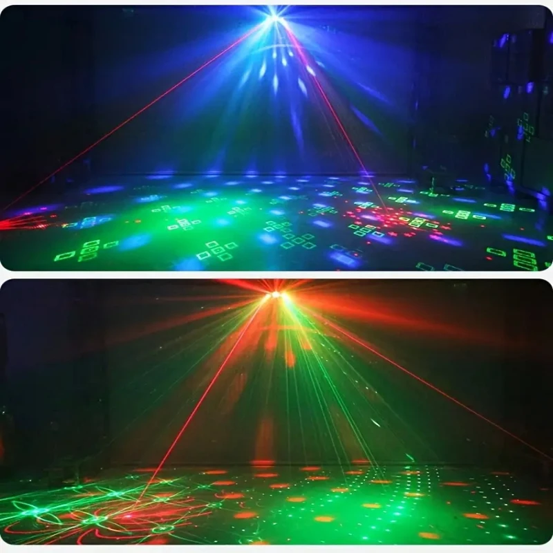 Lumières de scène laser multicolores avec télécommande, lumière de fête, DJ Chang, DMX 512, adaptée aux bars de club, escales de carnaval