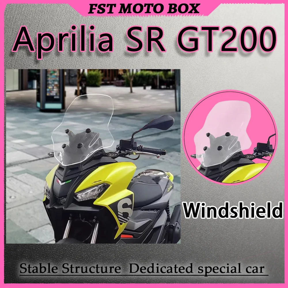 FOR APRILIA SR GT200 Red Windshield Upgrade Kit - Thickened Height-Raised Windscreen with Optimized Side Diversion for Enhanced