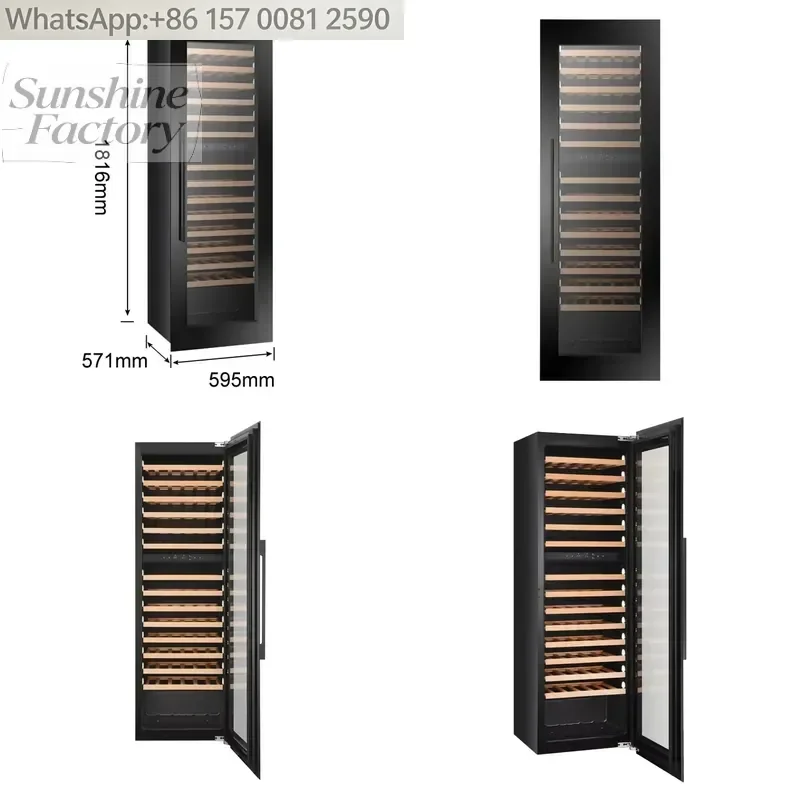 Wine Cellar Cabinet Dual Zone Compressor Constant Temp Wine Cooler Glass Door Display Wine Fridge 249L Embedded Home