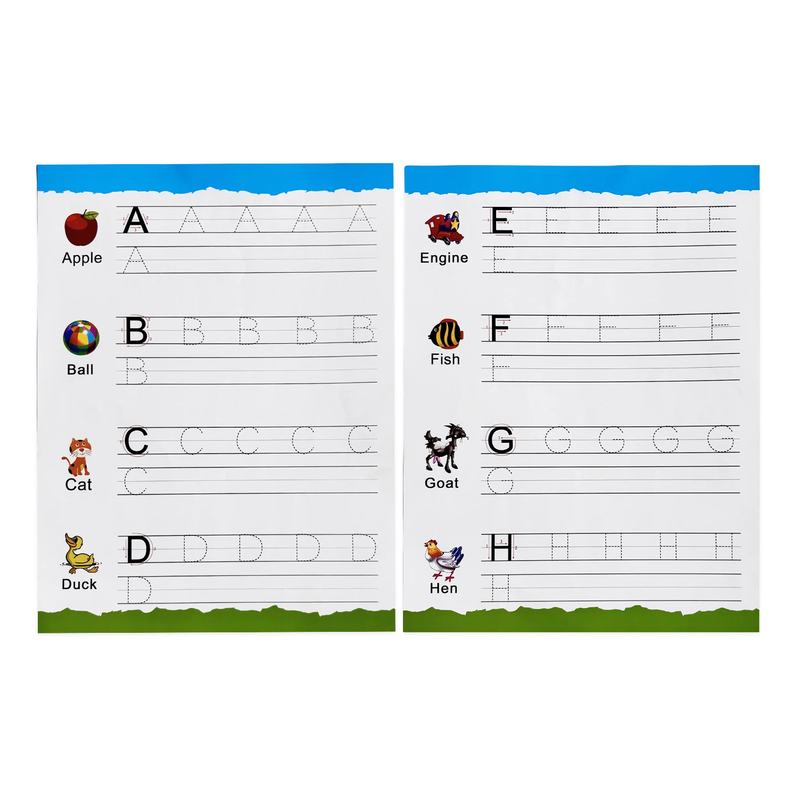 Alphabet Practice Board for Kids, Ages 5-8, 26 Letters,Copying & Learning, Enlightenment, Reusable Erasable Pen Random Color