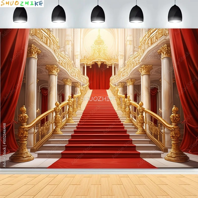 Red Theater Curtain Stage Tent Carnival Style Photography Backdrops Vintage Circus 1920s Art Deco Spotlights Background WT-04