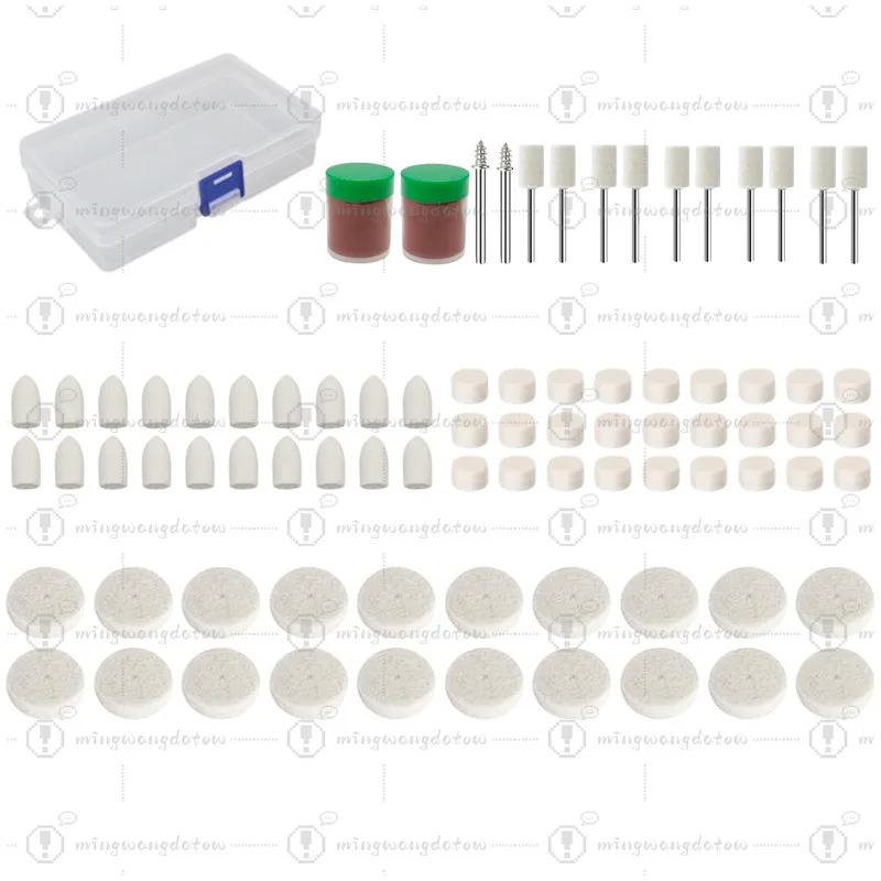 82PCS Wool Polishing Wheel Set, Rotary Tool Accessories Wool Buffing Heads Mini Drill Grinding Burrs Kit