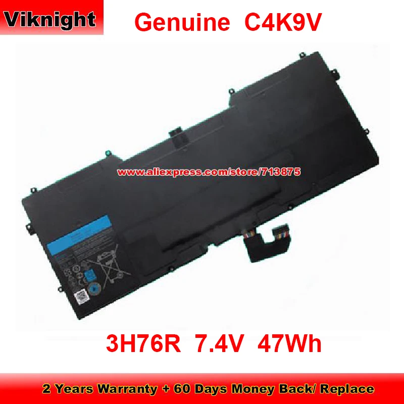 Genuine C4K9V Battery 3H76R for Dell XPS 13 13-L321X L322X 13-9333 9Q23 7.4V 47Wh