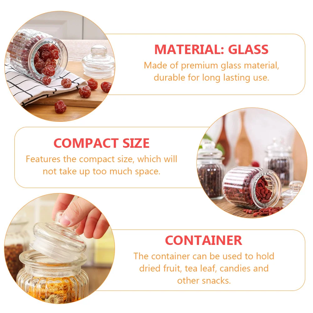 

4Pcs 230ml Glass Storage Containers Sealing Lid Multifunctional Can Transparent High-Quality Material Kitchen Home