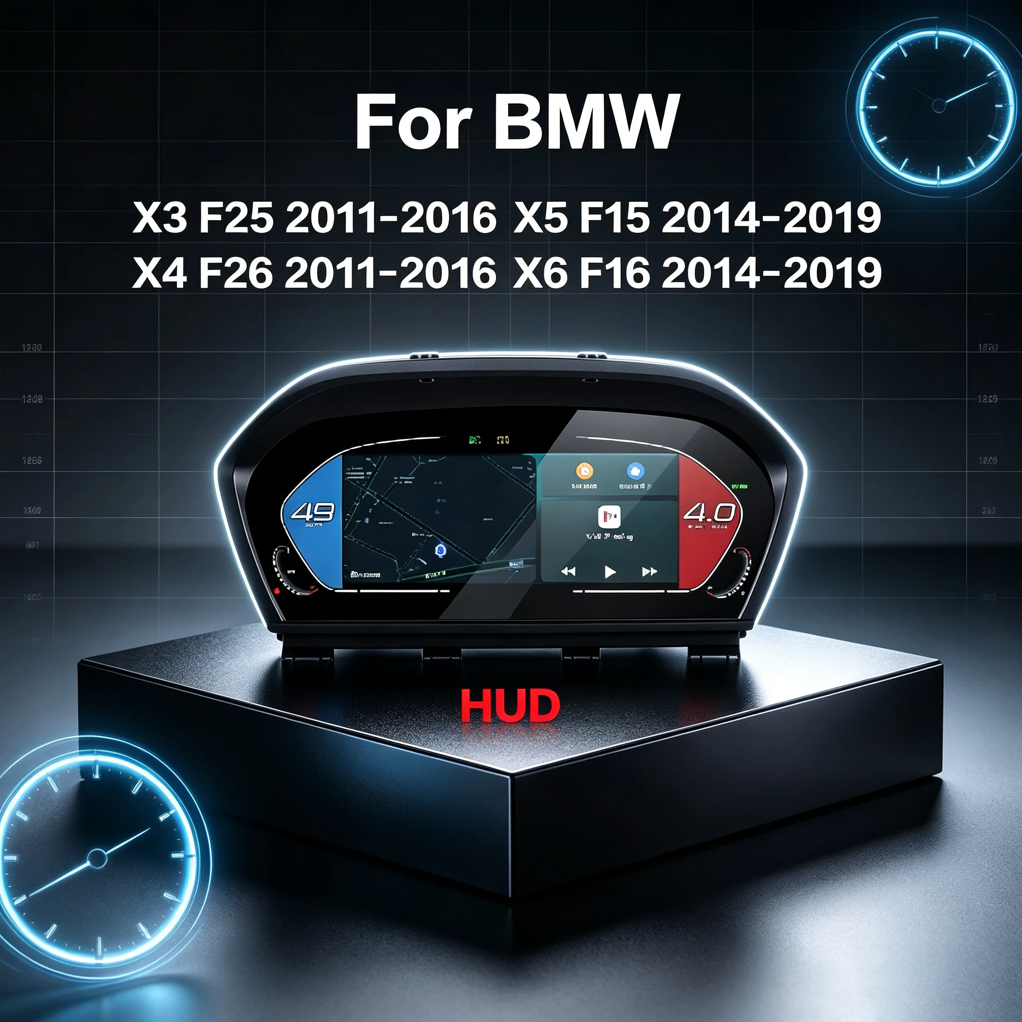 11 Inch LCD Instrument Cluster For BMW X3 X4 X5 X6 F25 F26 F15 F16 2011‑2019 CARPLAY Digital Cluster Virtual Cockpit Dashboard
