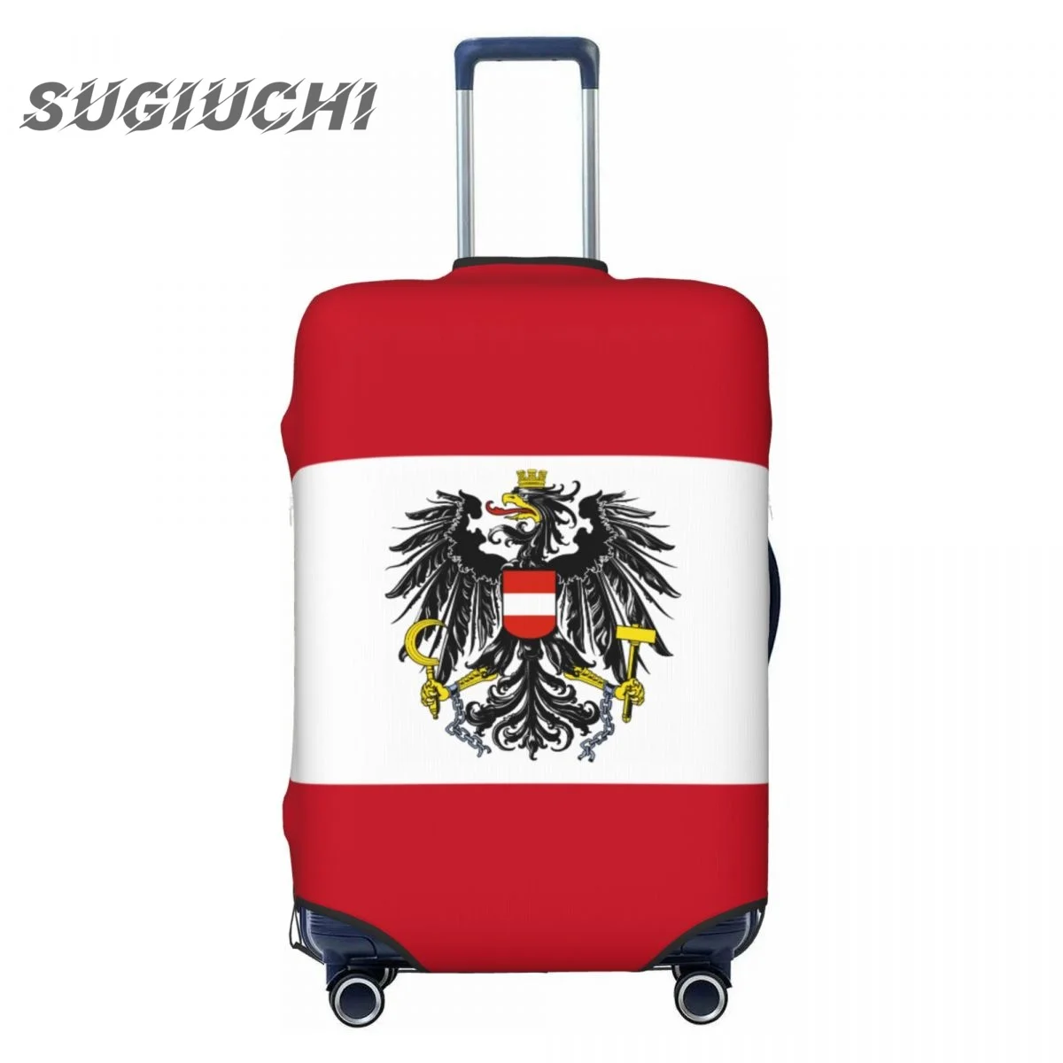Bandeira do país austríaco Bagagem Capa, Mala protetora, Viagem Acessórios, Impresso Saco De Poeira Elástica, Trolley Case
