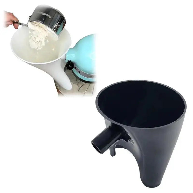 Kitchen AID Mixer Flour Funnel with Spout and Anti-Spill Design - Compatible with Kitchen AID Artisan KSM150 and 5-Quart Tilt He