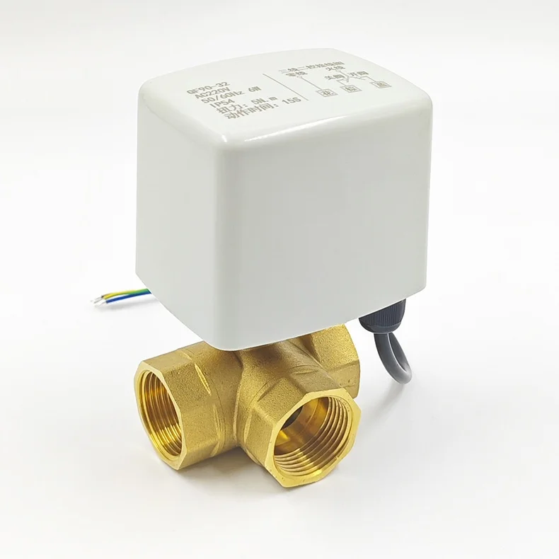 

Electric DC12-24V 3-Way Brass Ball Valve DN15-DN50 (1/2"-2") Normally Open/Closed 2-Wire Power-Off Reset OEM