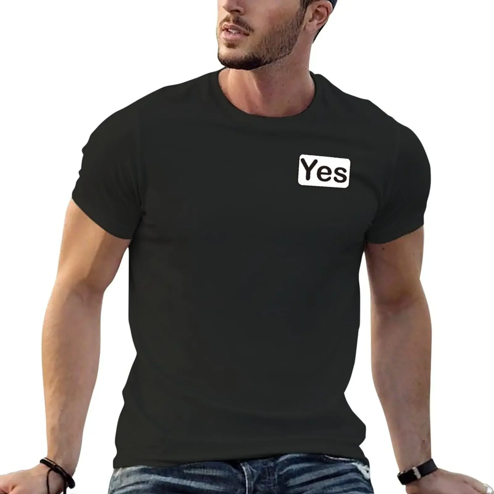 Yes T-Shirt oversizeds anime clothes vintage anime shirt heavyweight t shirts for men