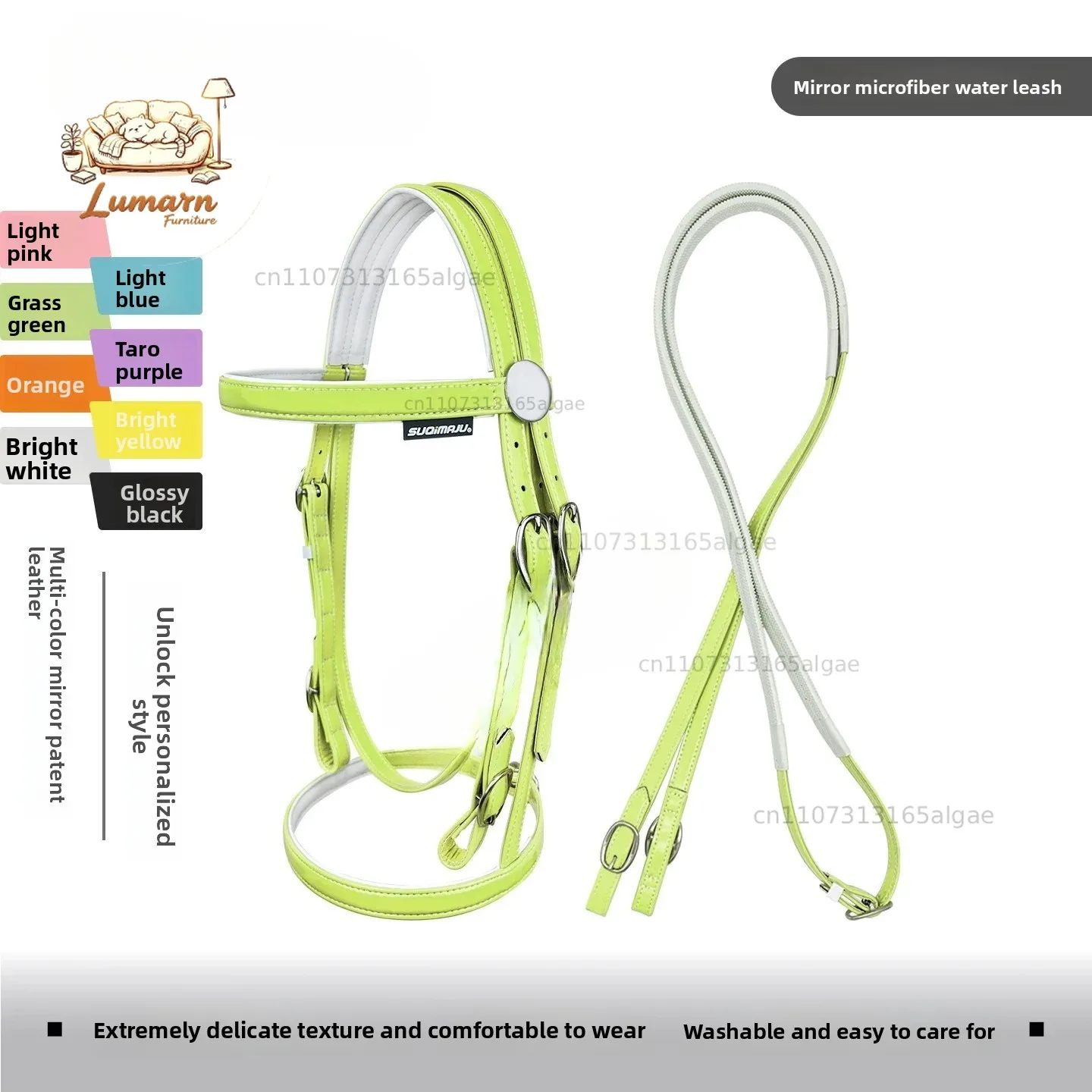 Mirror microfiber patent leather reins, cold-resistant and waterproof, British equestrian reins patent leather microfiber reins