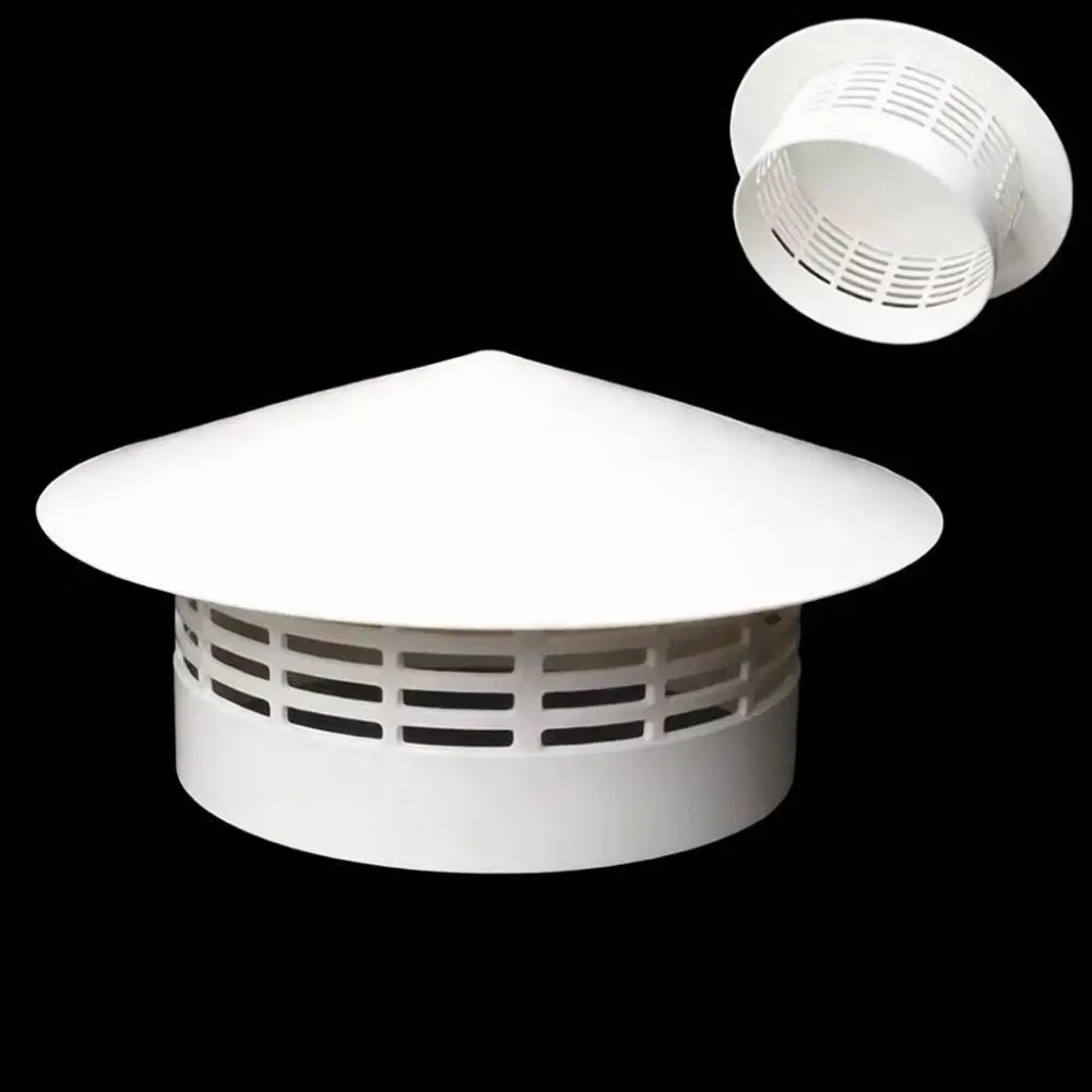 Durable PVC Ventilation Cap Rain Proof Air Outlet For Roof External Wall Exhaust System 75mm 110mm Ducting Ventilation Hood