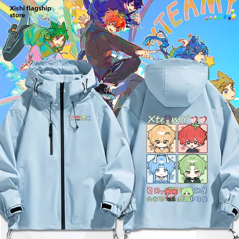 

X ex Cartoon Windbreaker Jaet Autumn Winter Outerwear Polyester Fiber Long Sve Zipper Closure Hooded Coat
