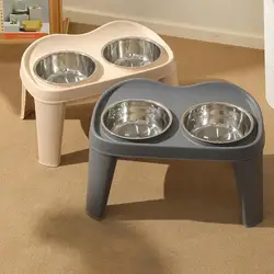 Elevated Dog Feeder Dogs Bowls foldable Raised Stand with Double Stainless Steel Food Water Bowls for Small Medium Large Dogs