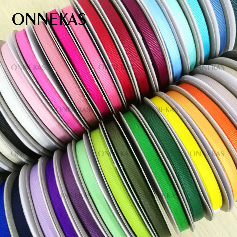 100Yards Solid Colour Grosgrain Ribbon 6mm 1/4“ High Quality 100% Polyester Grosgrain Ribbon Tapes Multi Colors 196 Options