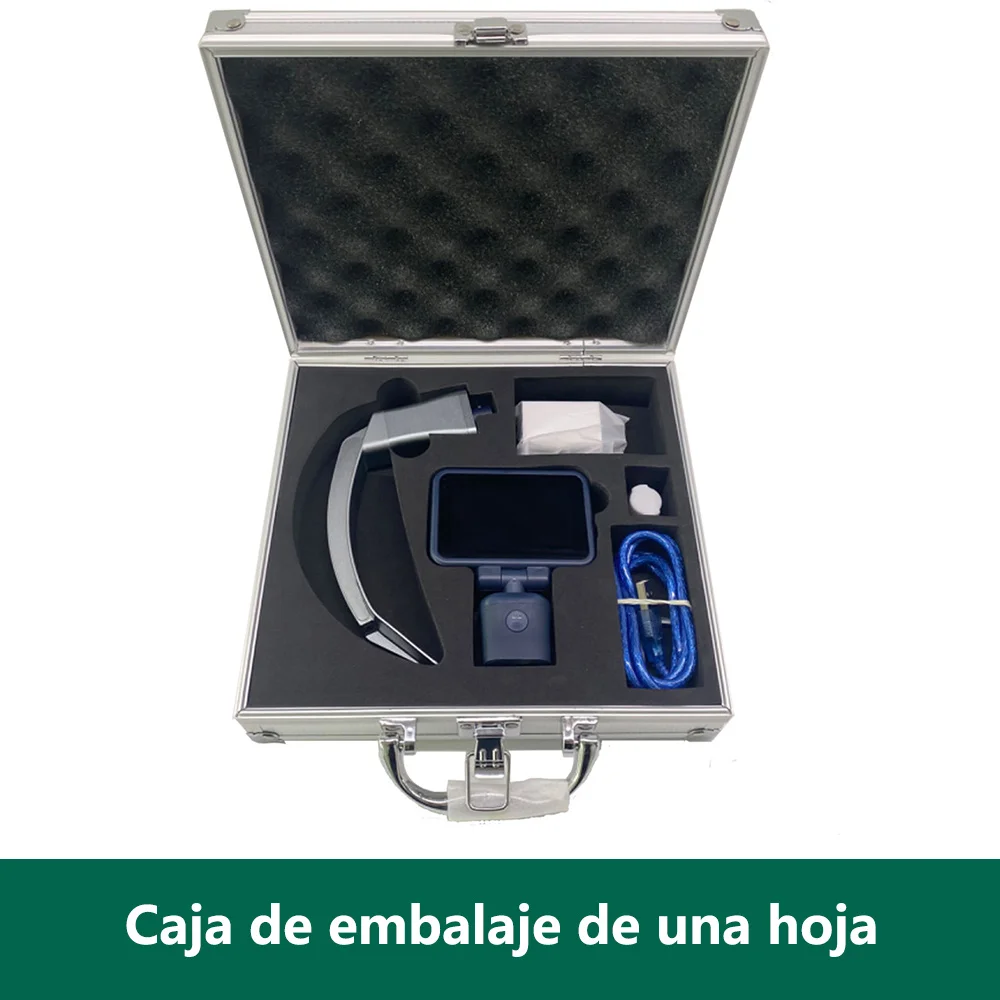 Laryngoscope vidéo d'anesthésie avec lame réutilisable, écran tactile 3.5 ", vidéo numérique, valise incluse