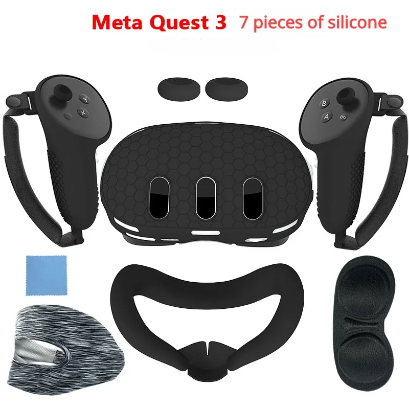 

Christmas Gifts Silicone Protective Cover For Oculus Quest 3 Accessories Case VR Controller Cover Grip Head Face Cover Eye Pad