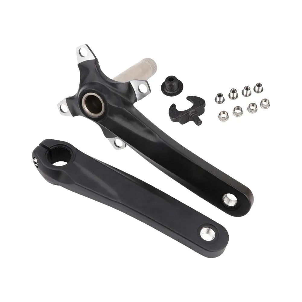 Aluminum Alloy Crank Bicycle Crankset Positive And Negative Tooth Chromoly Steel Axle Multi-groove Fixation Enhanced Durability