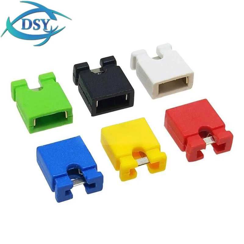 100 قطعة الملعب البلوز قصيرة قبعة ، دبوس رأس موصل غطاء أحمر أسود أصفر أبيض أخضر أزرق 2.54 مللي متر رؤوس الأسلاك العلب