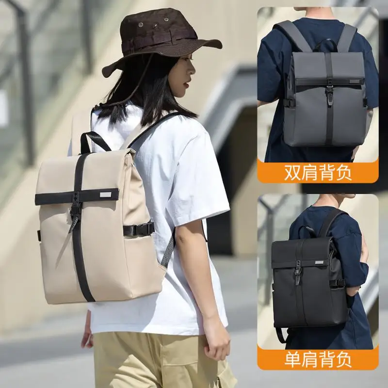 New Backpack Men's Texted Casual Commuter Multi-function Computer Travel Bag Large Capacity Water-repellent Backpack Women