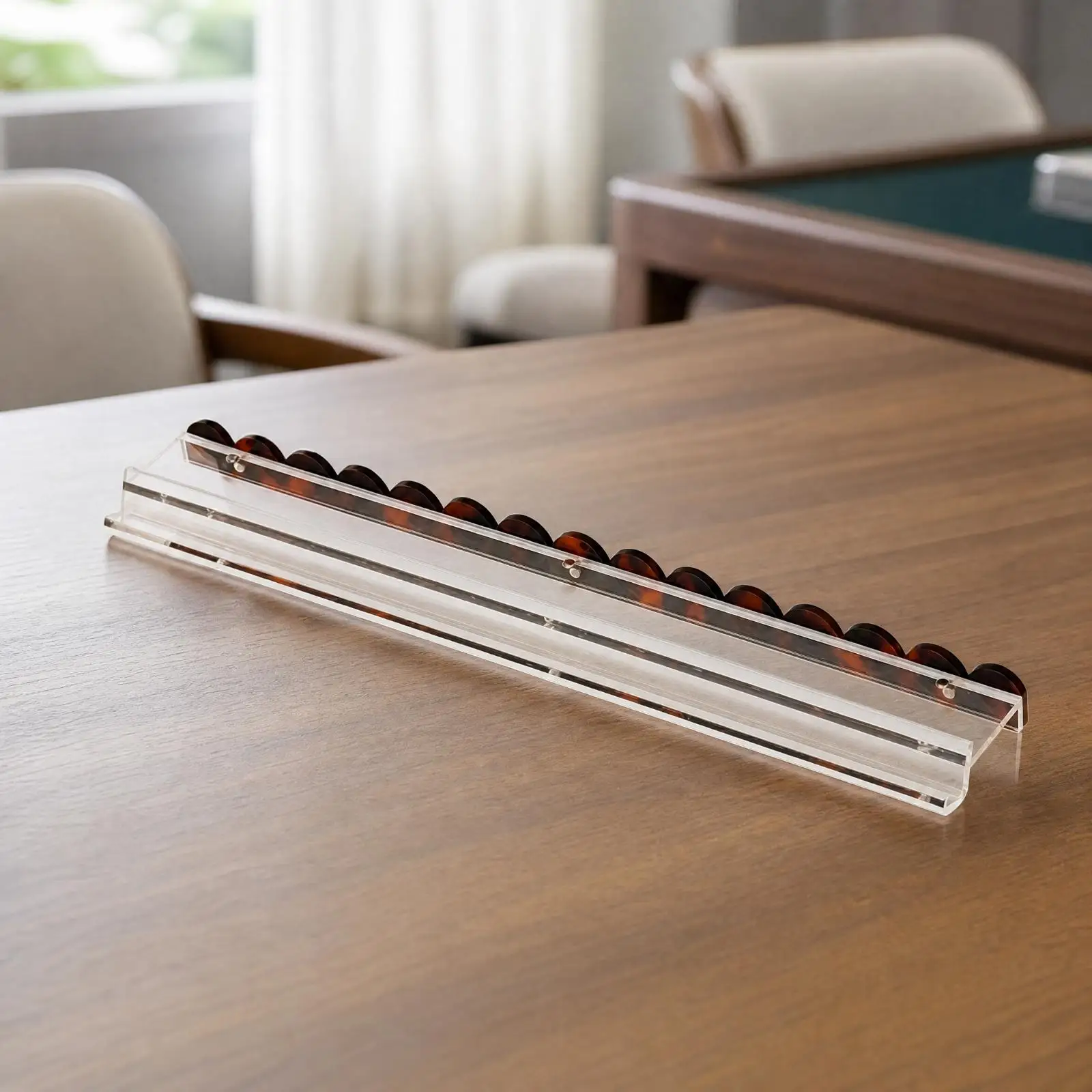 Transparent Acrylic Mahjong Ruler Holder for Mahjong Board Game Tile Storage Rack