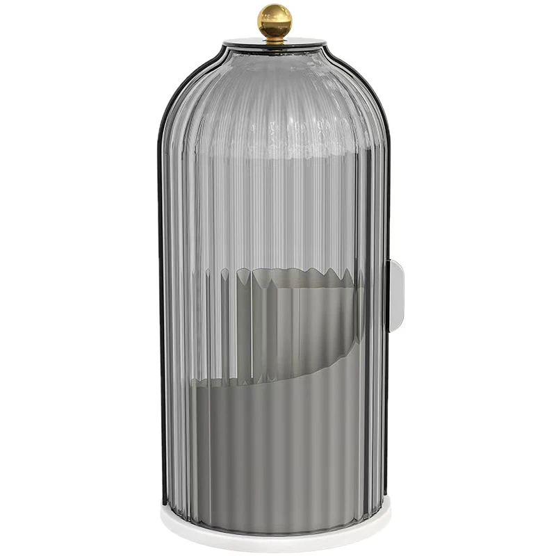 HUA360 °   回転化粧ブラシホルダー蓋付き高級化粧品オーガナイザー口紅眉毛鉛筆ホルダーアイシャドウ収納ボックス