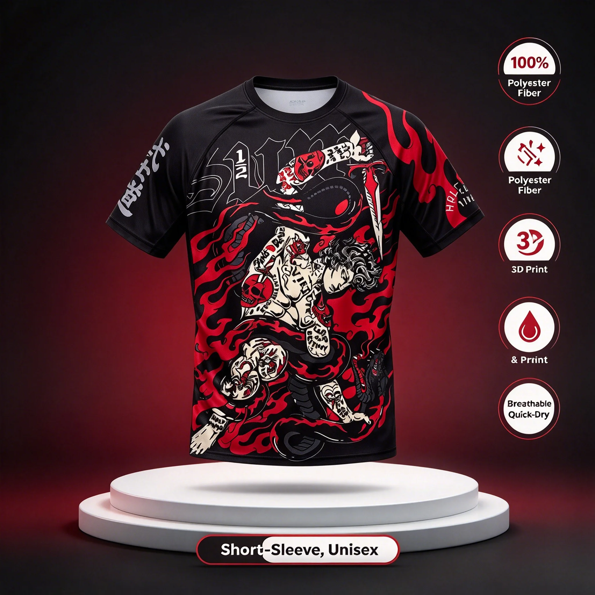 2026 Fighting Jujutsu Training Clothing Wear Resistant Breathable T-shirt 3d Printed Training Quick-dry Men's Parent Child Wear