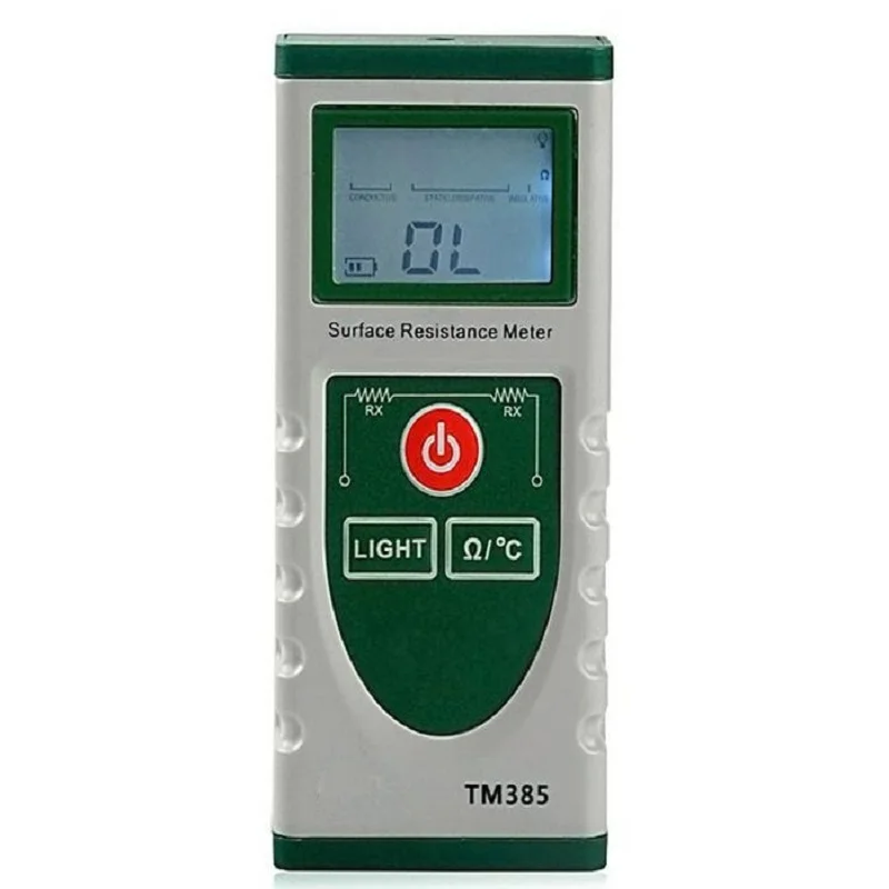 Hot Professional Handheld TM385 Digital Surface Resistance Tester Electrostatic Portable Temperature High precision LCD Meter