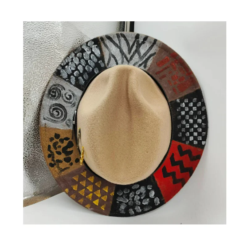 2024 neue handgemalte Fedora Hut für Männer gemalt Regenwald Pflanze Fedora Männer Panama Zylinder Cowboyhut Trilby Porkpie Hut Frauen