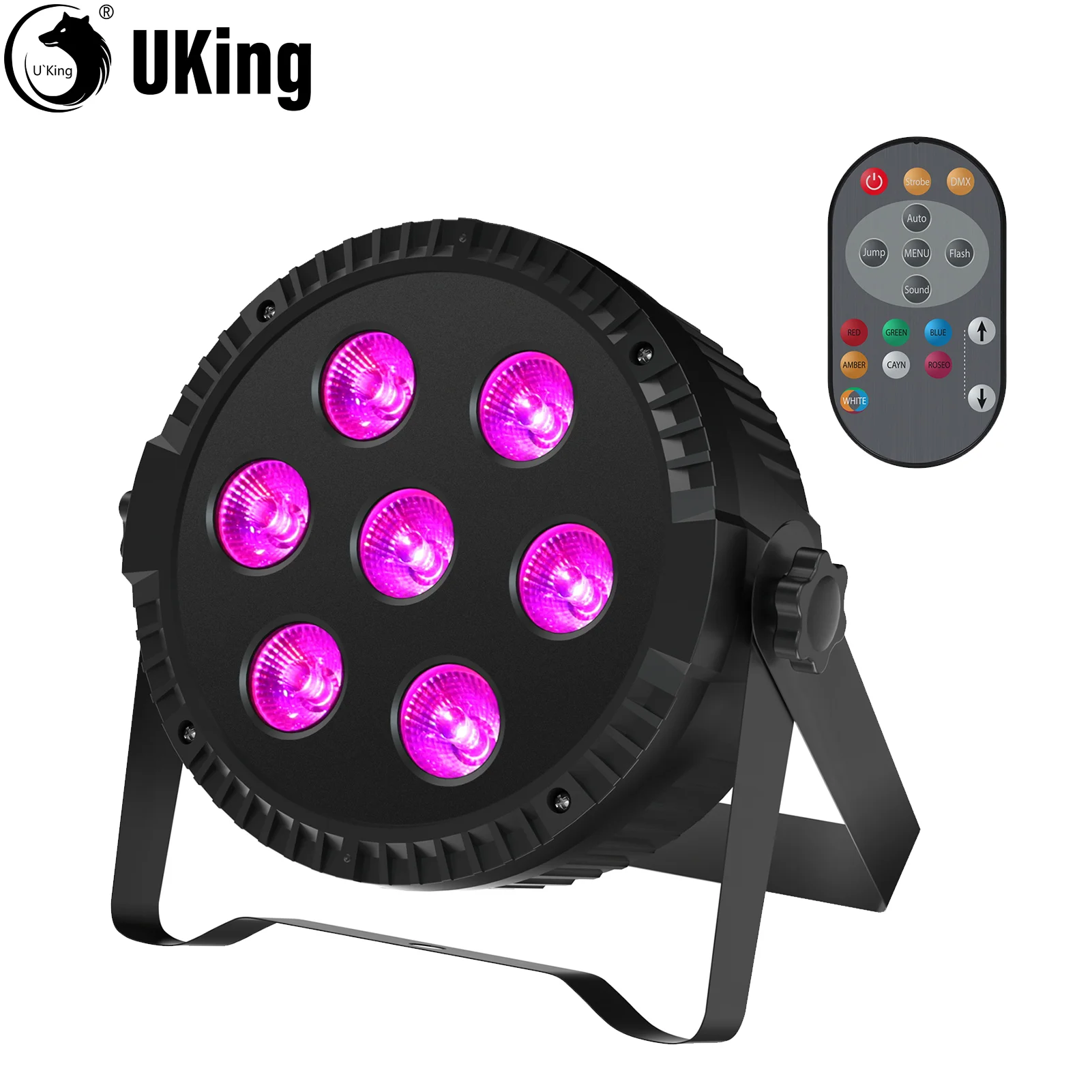 U'King LED Par Light Stage Light With Remote Control RGBW 7LED Stage Effect Light DMX512 For KTV Theater Stage Bar Concert Party