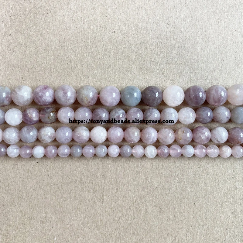 Genuine Semi-precious Natural A Quality Madagascar Purple Rose Quartz Stone Round Loose Beads 6 8 10mm For Jewelry Making DIY