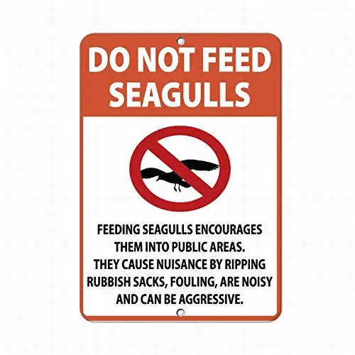 Fsdva Do Not Feed Seagulls Feeding Seagulls Encouragespublic Areas Safety Sign Tin Sign