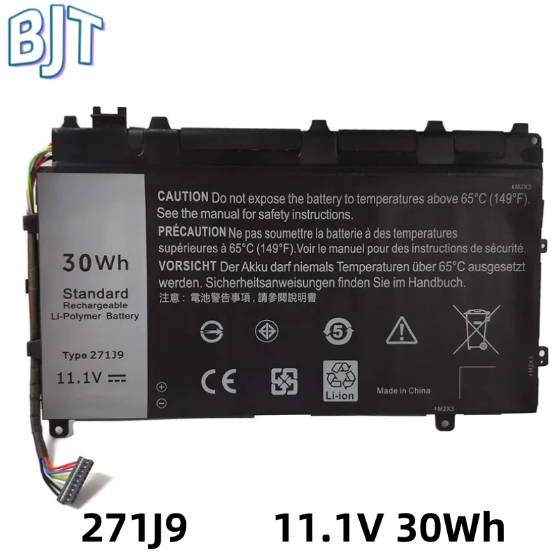 New Lithium 11.1V 30Wh 2500mAh 271J9 Laptop Battery For Dell Latitude 13 7000 7350 GWV47 MN791 YX81V Series Notebook