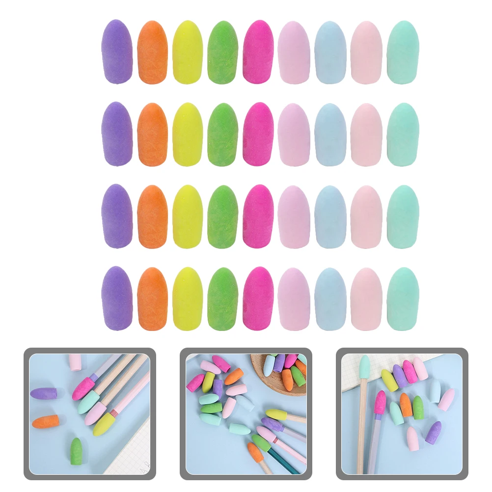 

150pcs Colorful Bullet Eraser Caps Adorable Pencil Protectors TPR Eraser Toppers for Students Lightweight for Pencils