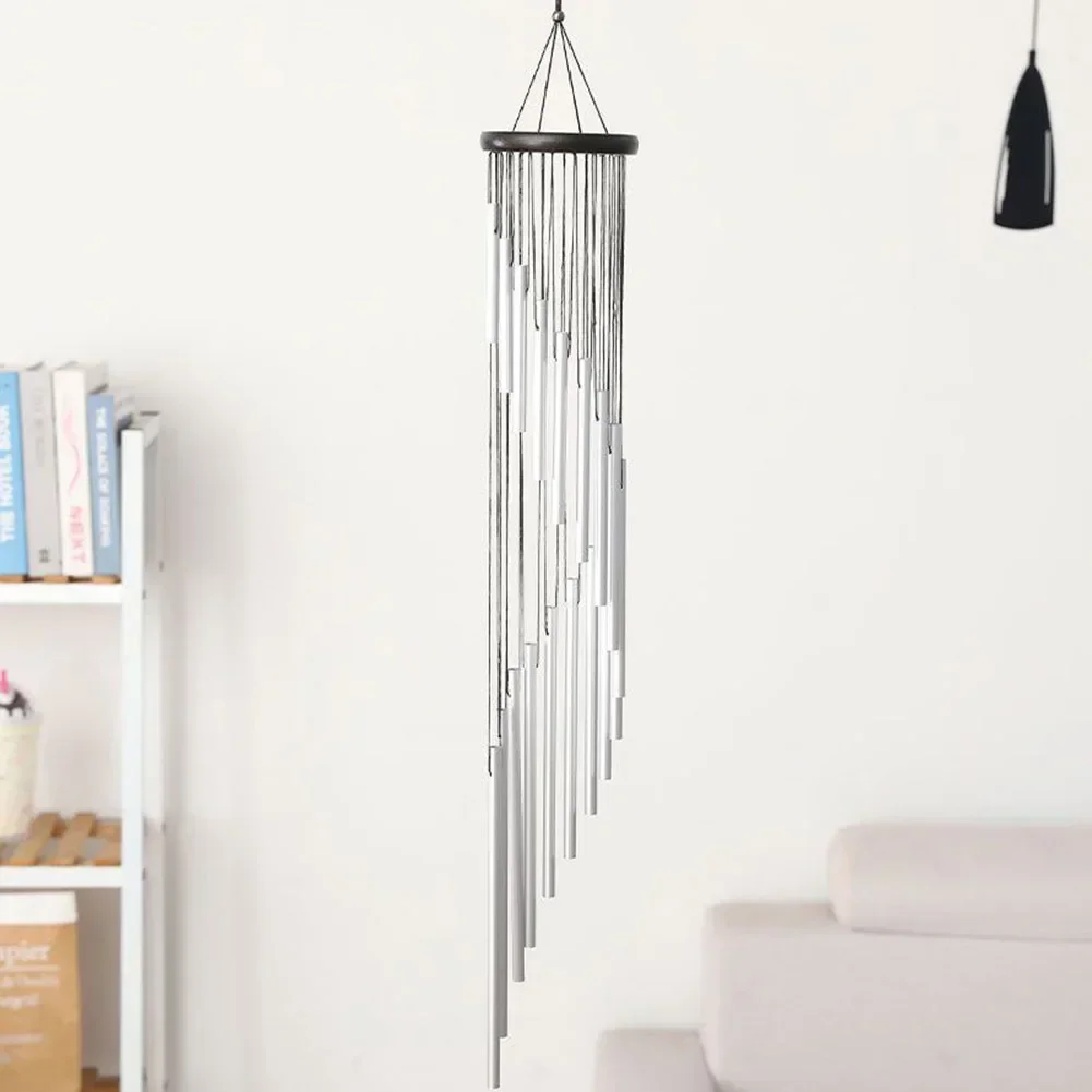 New High Quality Wind Chime 12 Tubes Yard Metal Pipe Outdoor Silver Bells Tubes Hanging Living Room Aluminum Decor