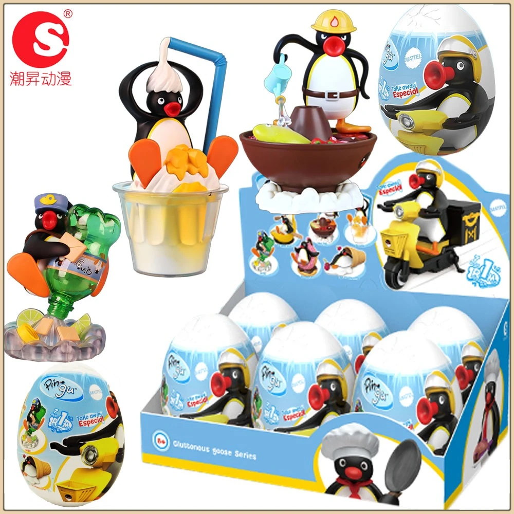

Genuine Pingu Greedy Little Goose Series Gashapon Blind Box Trendy Play Cute Penguin Dolls Model Desktop Display Boys Girls Gift