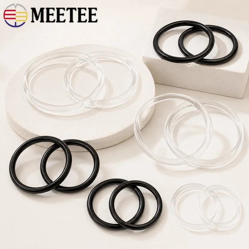 

10/20Pcs 8.9/10/12.7cm Acrylic Round Bag Handle Transparent Plastic Circle Ring Frame for Handbag Woven Tote Repair Accessory