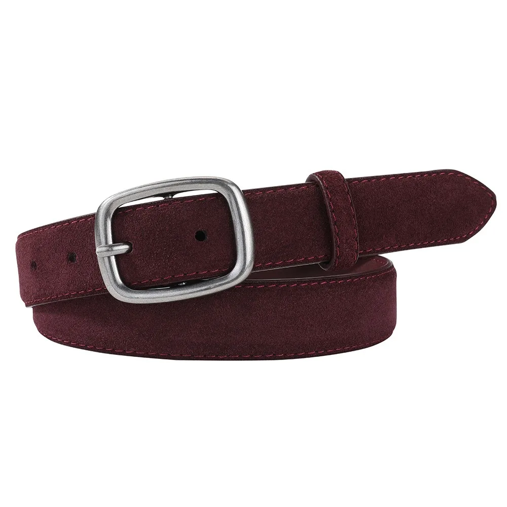 

Simple Jeans Decor Suede Belt Silver Square Buckle Width Pu Waistbands Fashion Korean Style Trouser Decoration Female/Girls