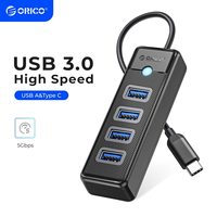 ORICO-Multi Type C Splitter 4 Ports USB 3.0 HUB 5Gbps High Speed OTG Adapter for PC Computer Accessories Macbook Pro