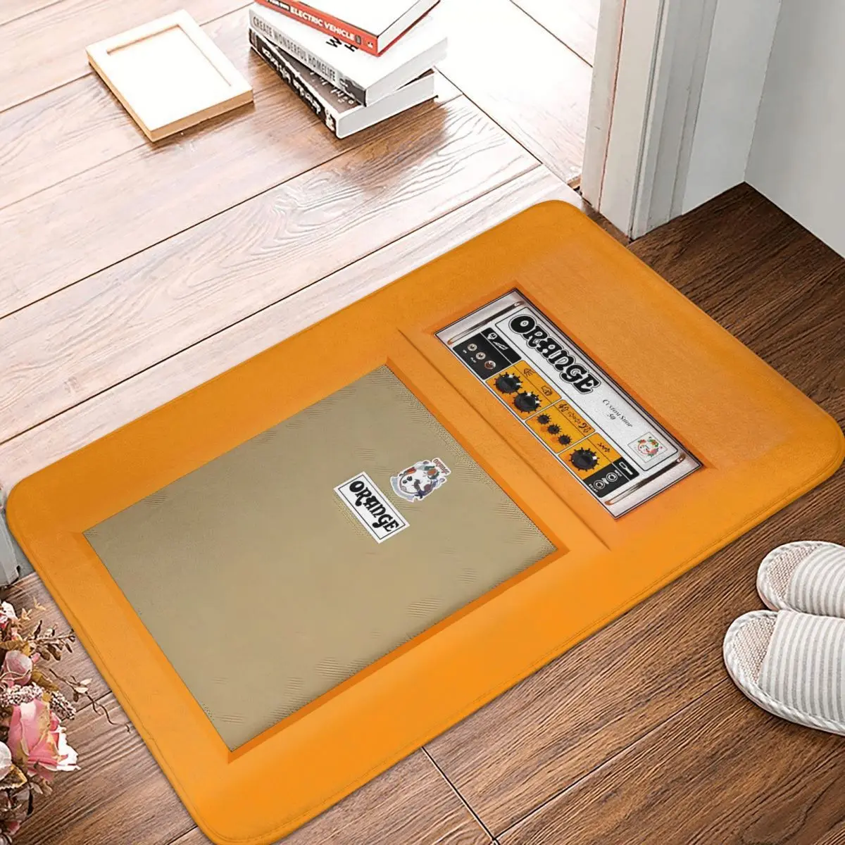 Orange Color Amp Amplifier Retro Camera Non-Slip Carpet Doormat Living Room Kitchen Mat Welcome Decor Rug