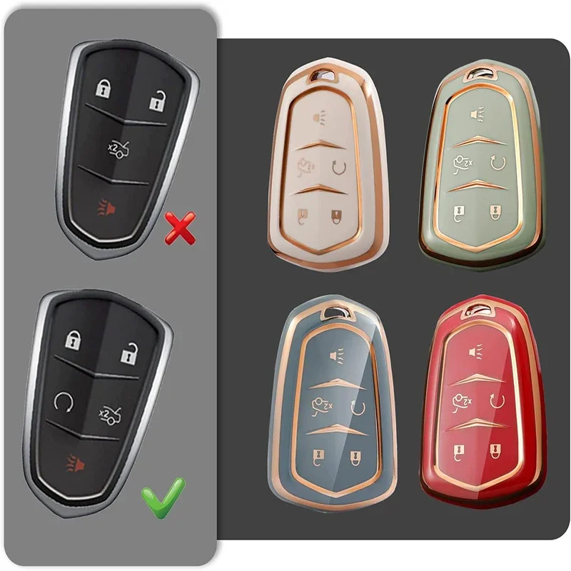

Remote Car Key Shell Case For Cadillac ATS CT6 CTS DTS XT5 Escalade ESV SRX STS XTS ELR 2014-2018 Protector Car Accessories