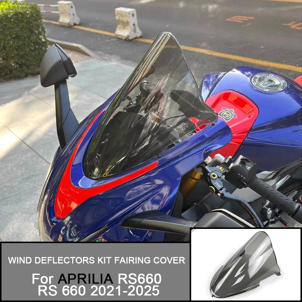 

Motorcycle Windshield Heighten Windscreen Wind Deflectors Kit Fairing Cover R-racer For APRILIA RS660 RS 660 2021-2025 2023 2024