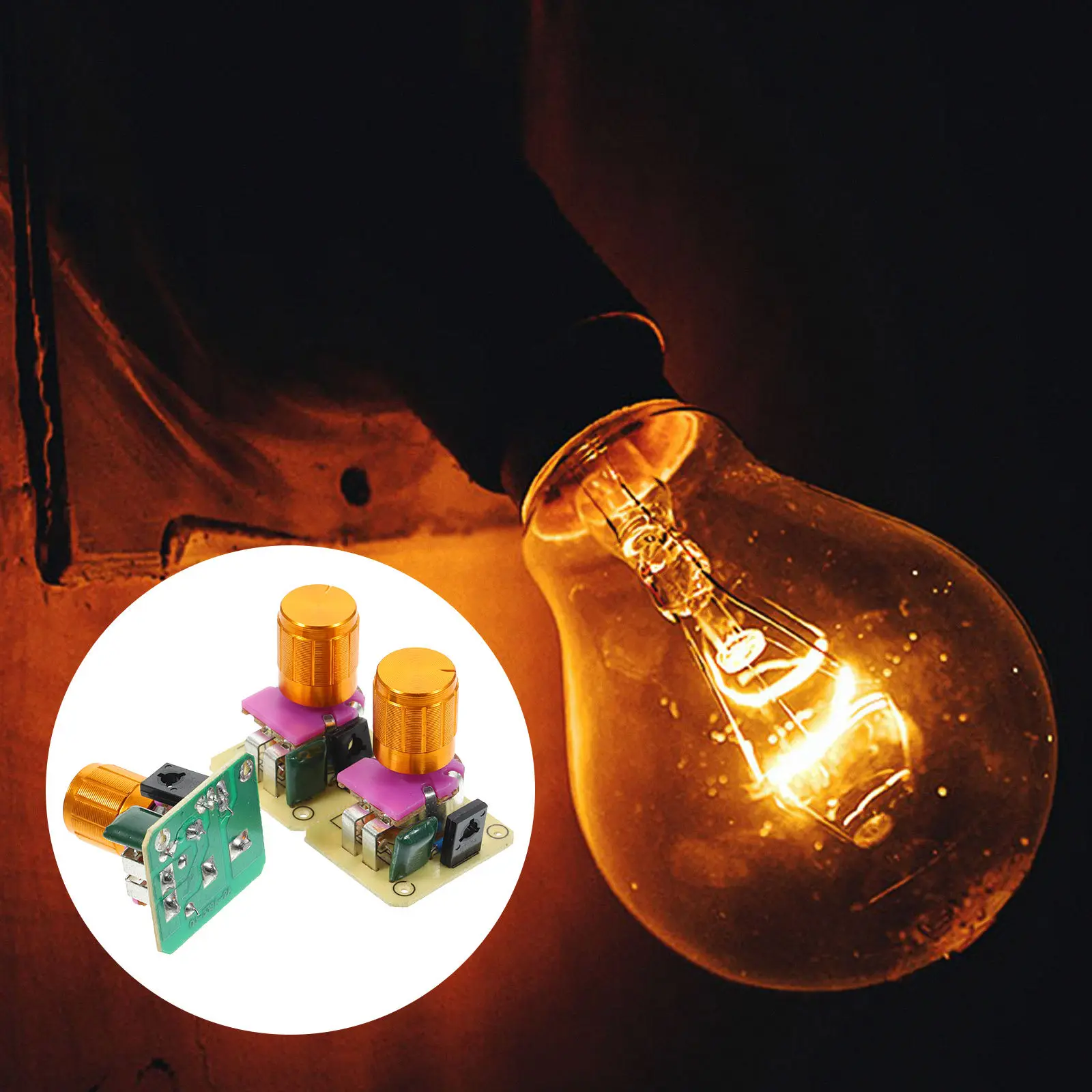 1Set Replaceable Bulb Dimmer Small Electric Dimmer Versatile Reusable Potentiometer for Comfortable Atmosphere and Reliable