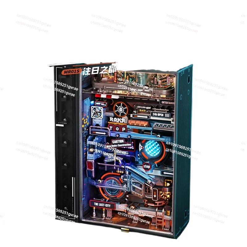 Ruoke Parallel World Desktop Cyberpunk 3D Ornament Hand Assembled Model Computer Desk and E-sports Room Gift