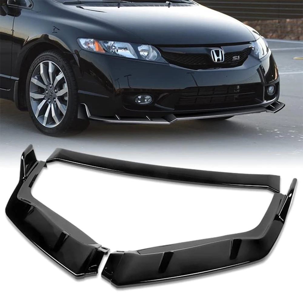

HTTYYX для Honda Civic 4DR седан 2009 2010 2011, глянцевый черный автомобильный передний бампер, разделитель губ, диффузор, комплект кузова, защита спойлера