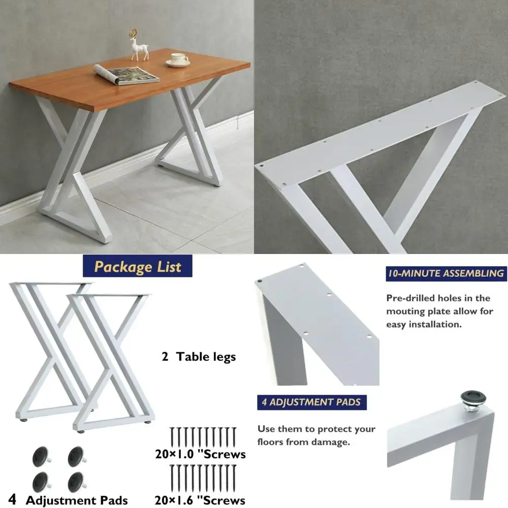 

Industrial Modern 28 Metal Dining Table Legs Desk Base Cast Iron Wrought Iron for Bench Nightstand Office Use