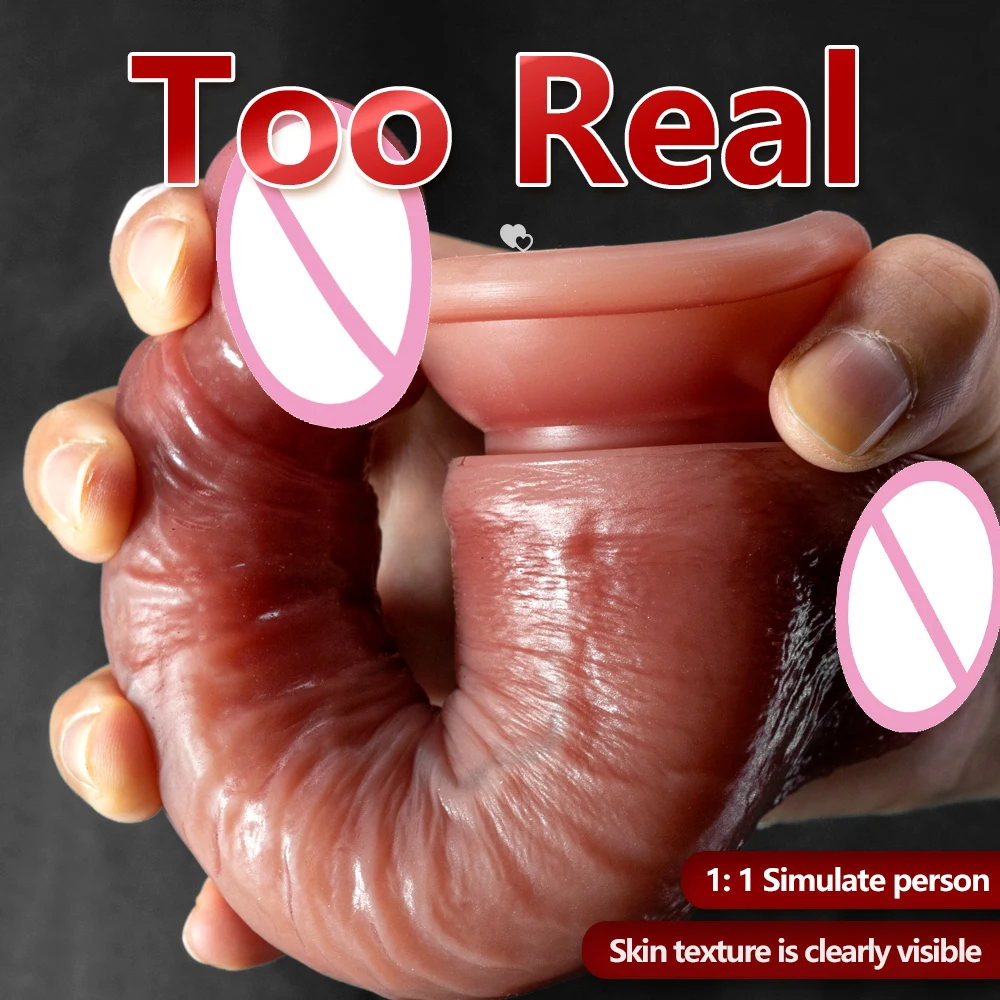 Soft Huge Realistic Dildo Silicone Penis Dong with Suction Cup for Women Masturbation Lesbain Anal Sex Toys for Adults 18